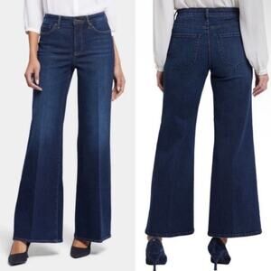 NYDJ Sz 6 Mia Palazzo Jeans in Northbridge Dark Wash Wide Leg High Waist Stretch